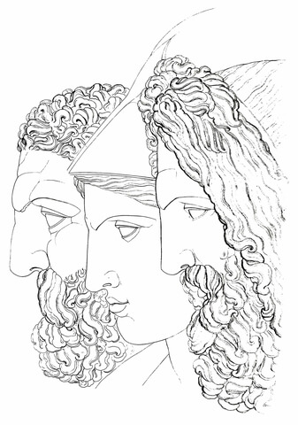 Jupiter, Minerva And Hercules Coloring Page